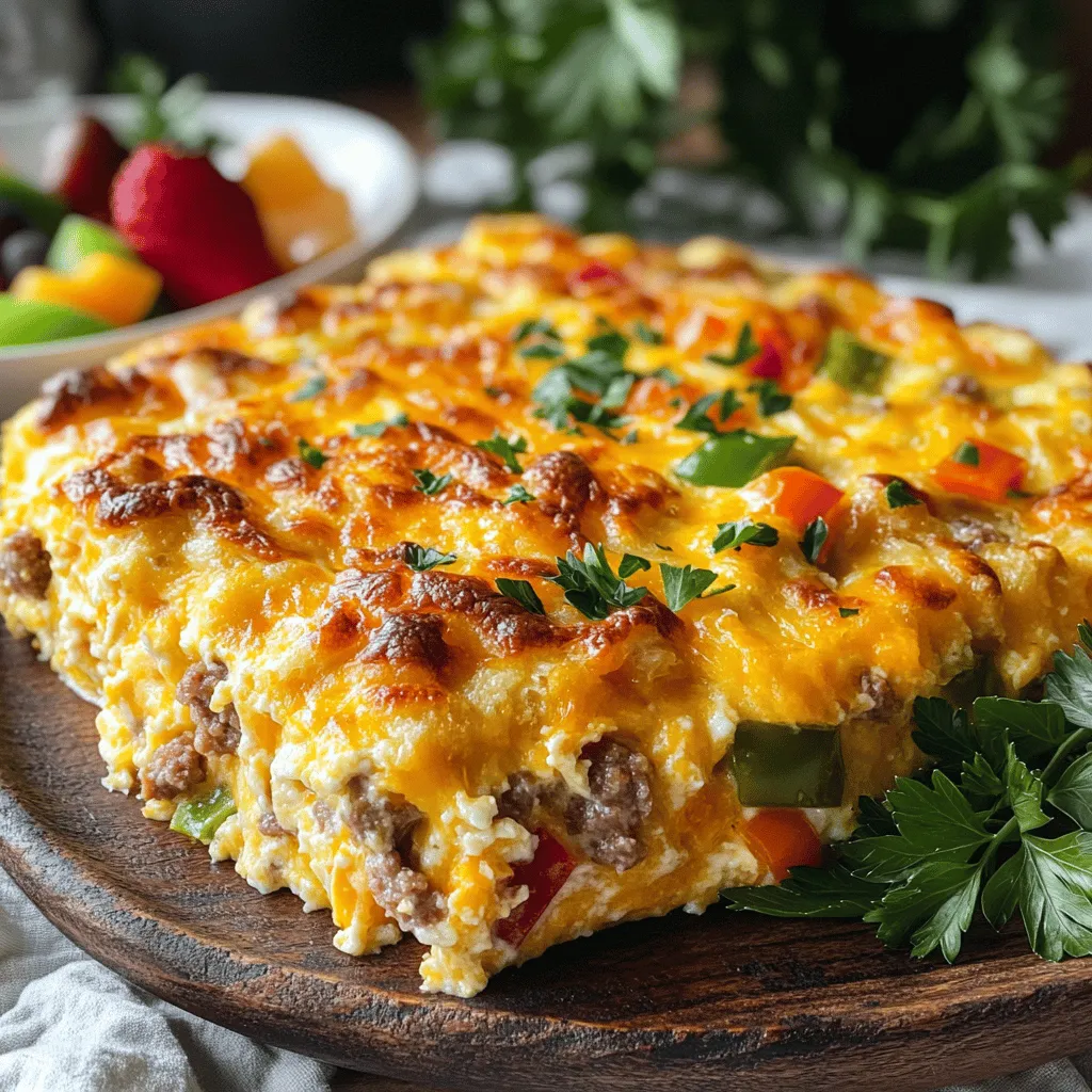 To make this tasty breakfast casserole, gather these key ingredients: