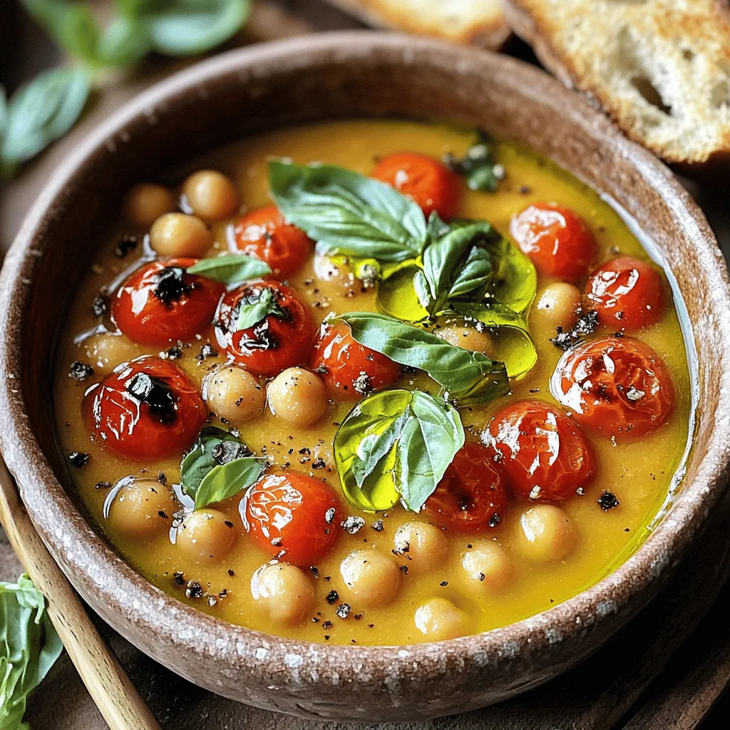 Roasted Tomato Basil Chickpea Soup Flavor Boost