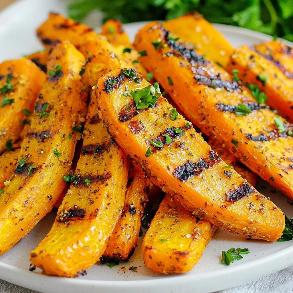 Smoky Quick Side Dish BBQ Grilled Carrot Fries Recipe