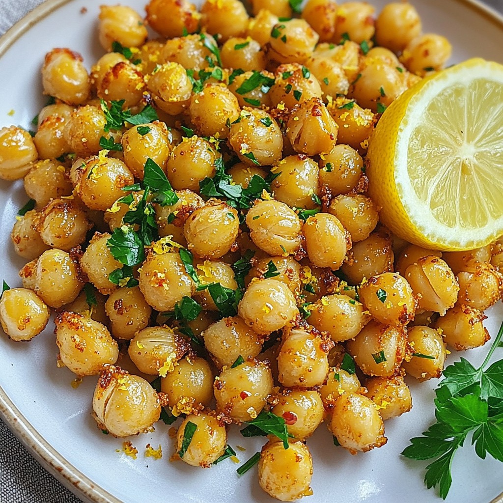 Lemon Garlic Roasted Chickpeas Crunchy and Simple Snack