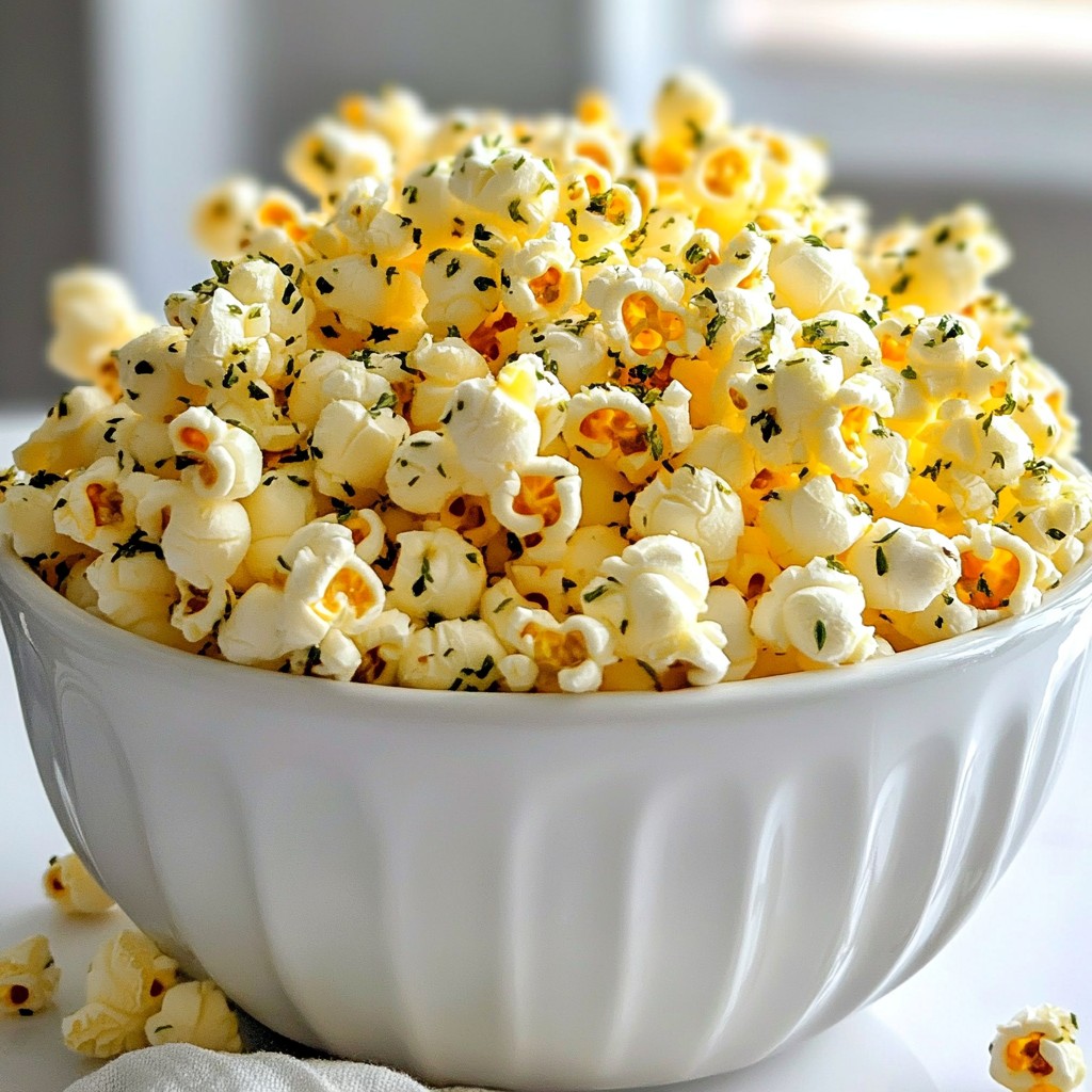 Quick Cheesy Herb Popcorn Flavorful Snack Delight