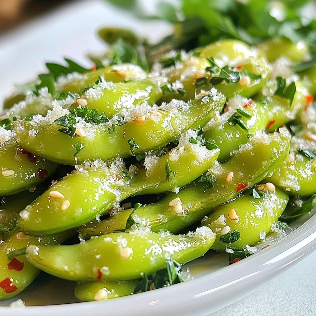 Garlic Parmesan Roasted Edamame Quick and Tasty Snack