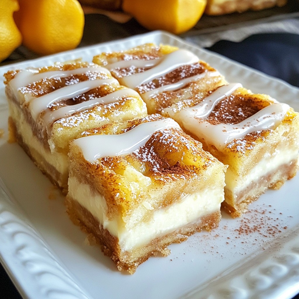 Cinnamon Roll Cheesecake Bars Irresistible Dessert Treat