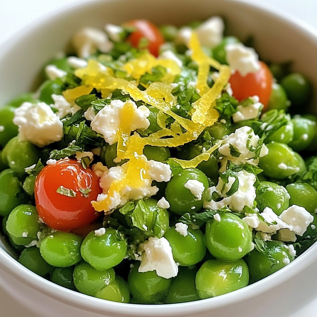 Quick Side Dish Peas with Mint and Feta Delight
