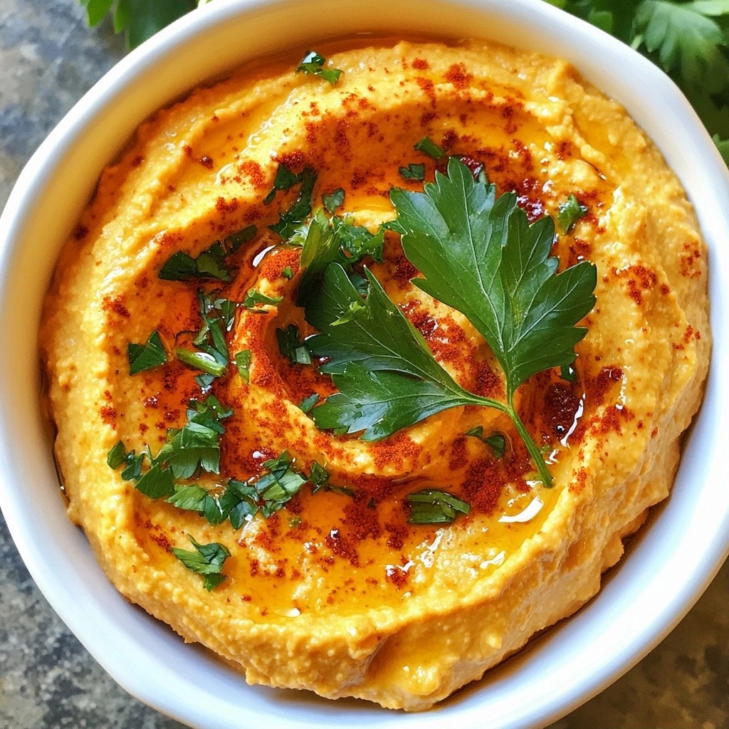 Quick Side Dish Roasted Red Pepper Hummus Delight