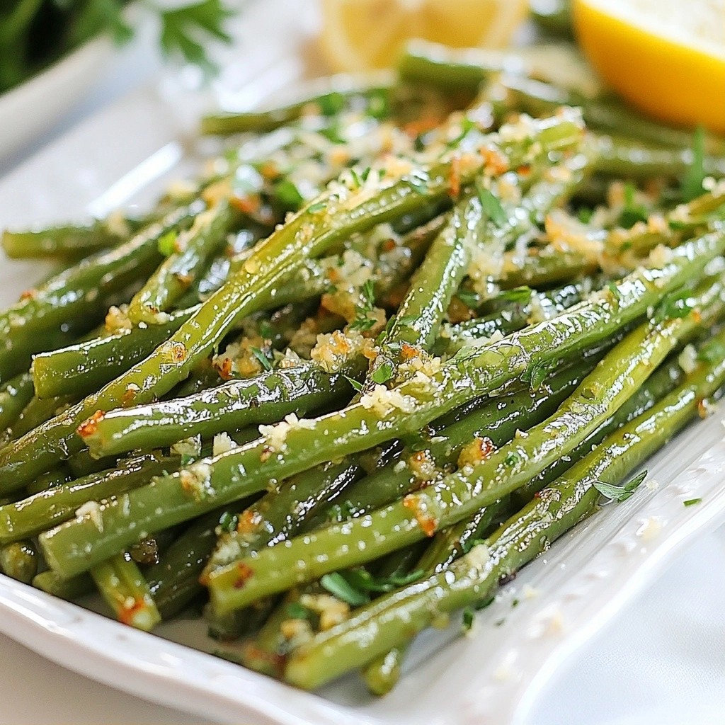 Elegant side dish Roasted Garlic Parmesan Green Beans
