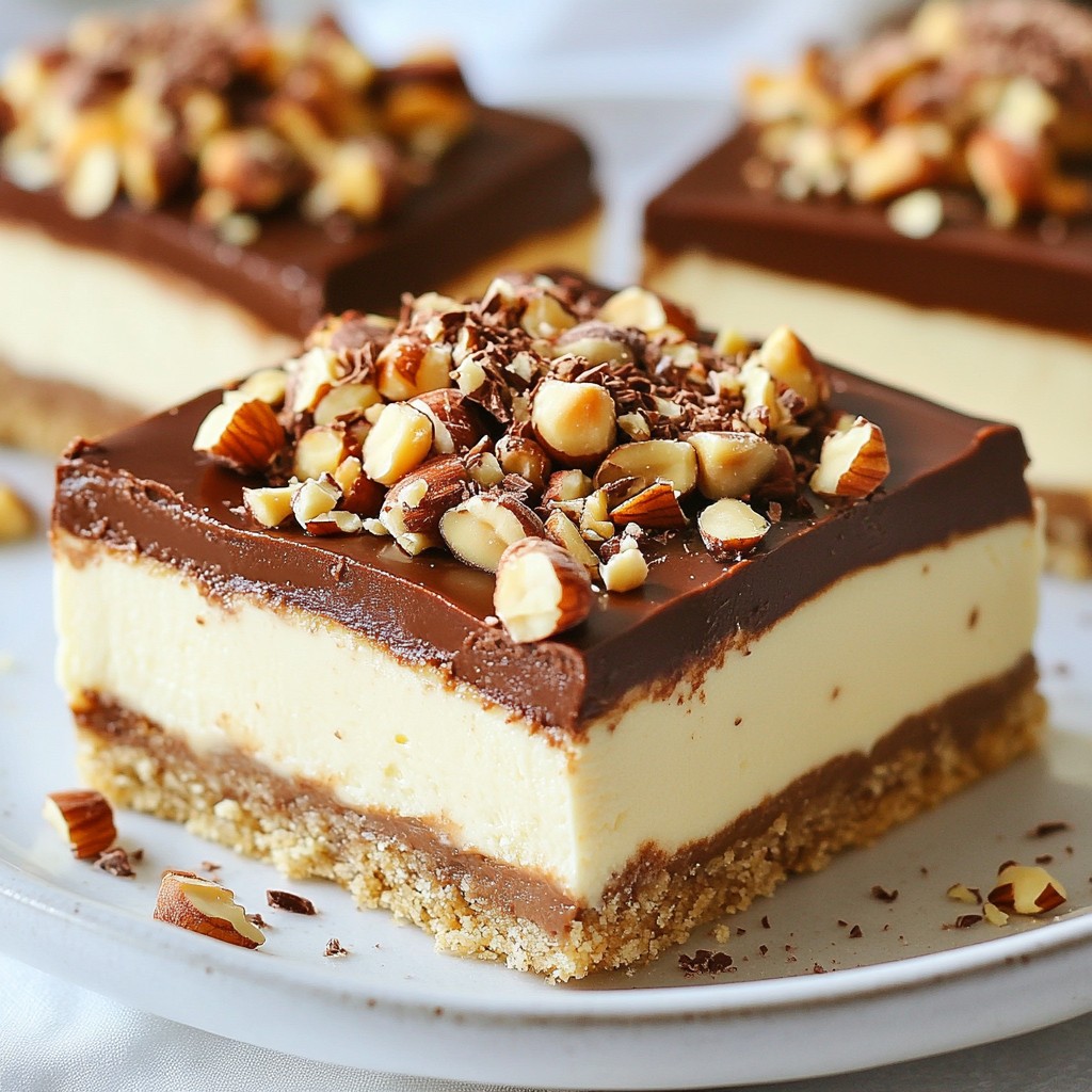 Chocolate Hazelnut Cheesecake Bars Rich and Creamy Delight