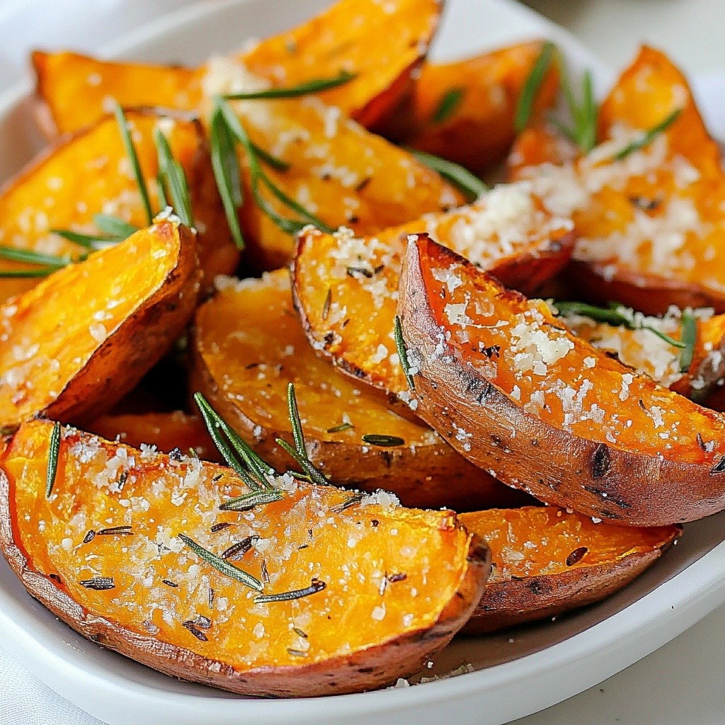Crispy Side Dish Rosemary Sweet Potato Wedges Recipe