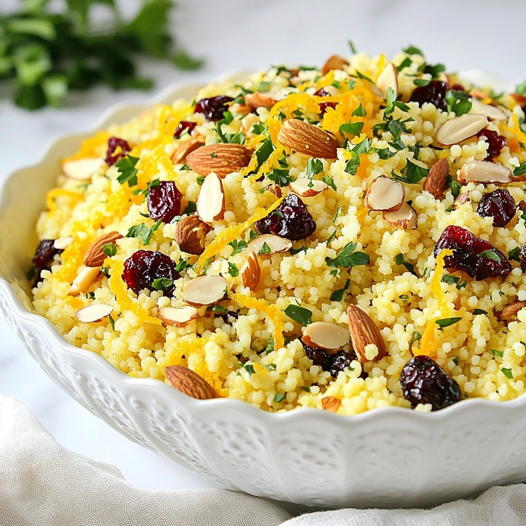 Easy Side Dish Cranberry and Orange Couscous Delight