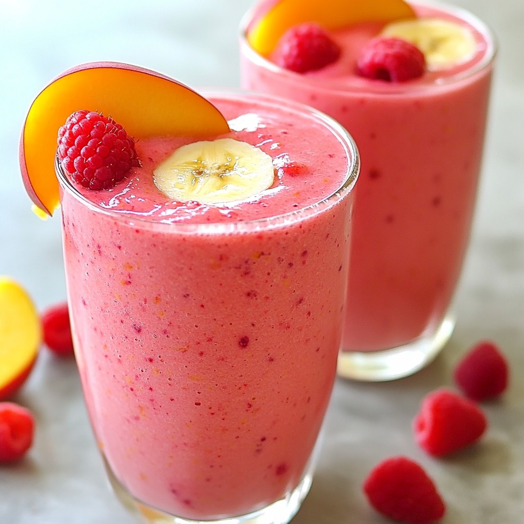 Raspberry Peach Smoothie Refreshing and Nutritious Drink
