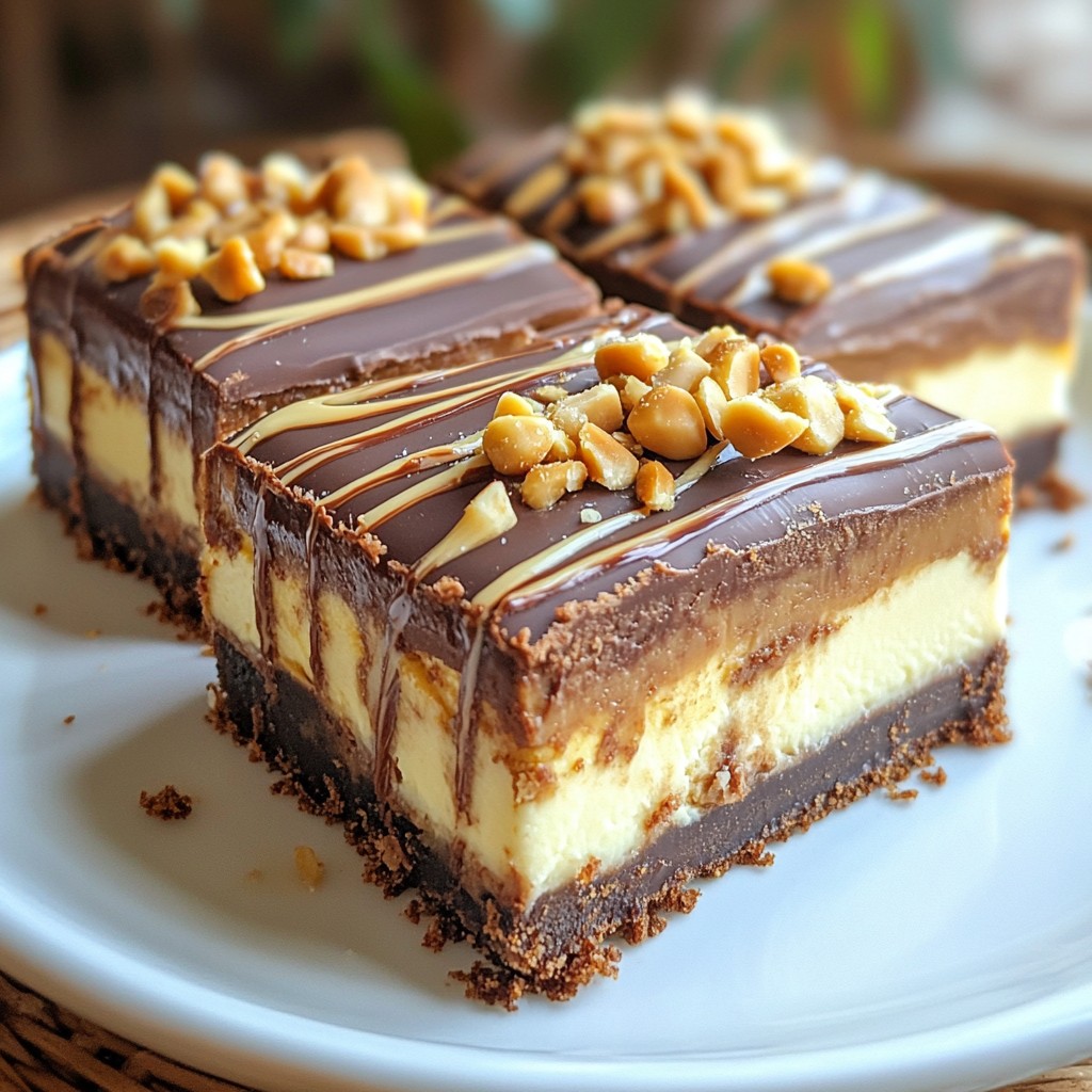 Chocolate Peanut Butter Cheesecake Bars Easy Recipe