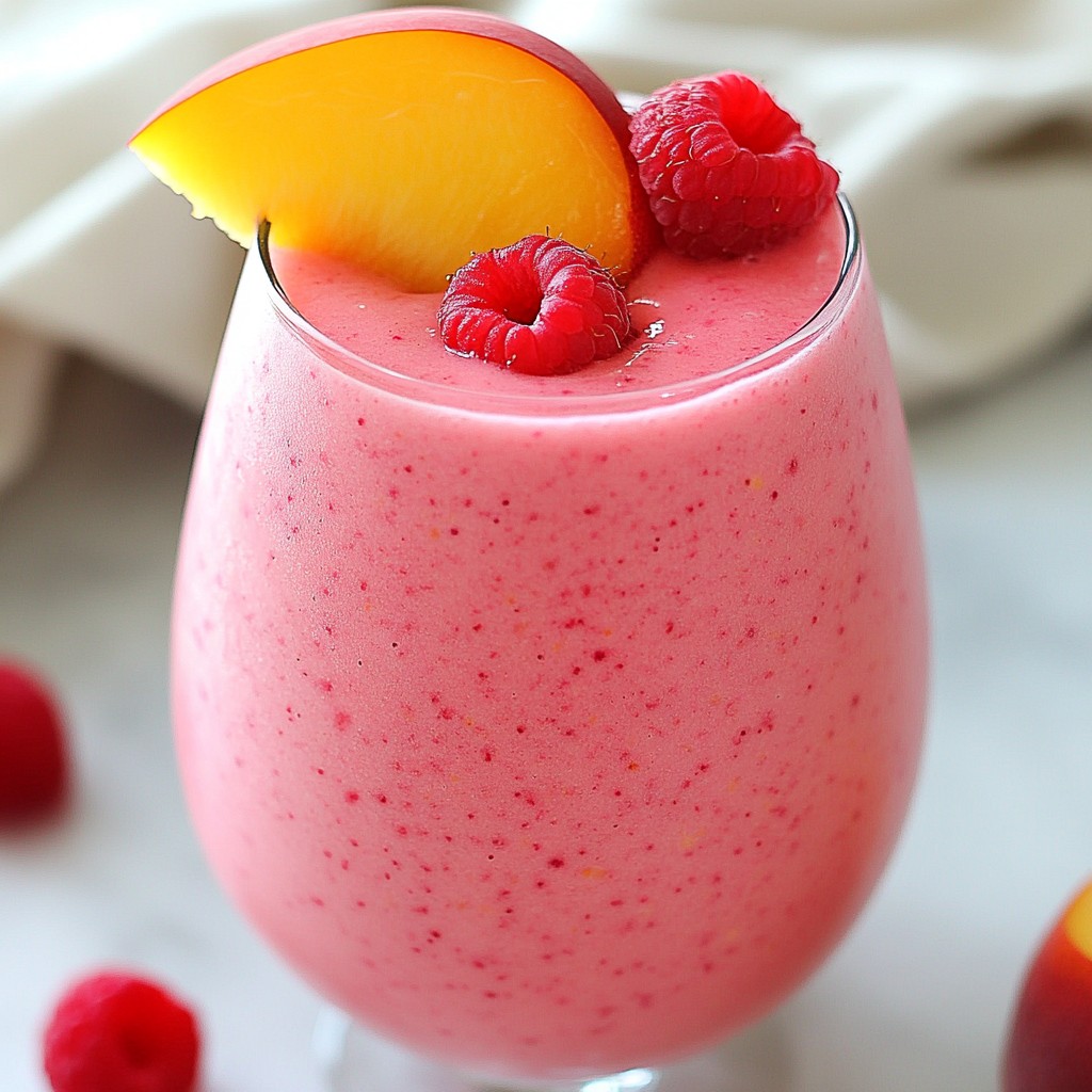Raspberry Peach Smoothie Refreshing and Nutritious Drink