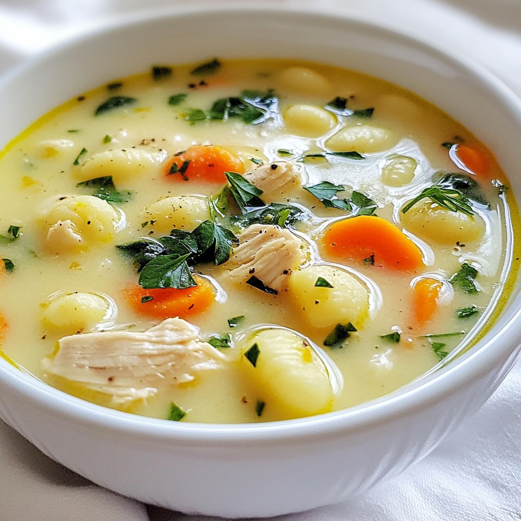 Garlic Chicken Gnocchi Soup Hearty Warm Comfort Dish