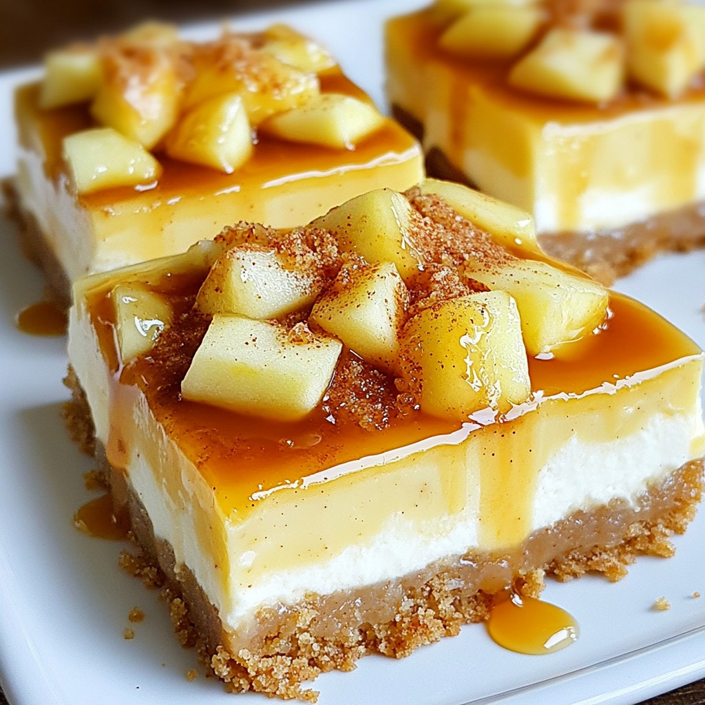 Caramel Apple Cheesecake Bars Irresistible Dessert Treat