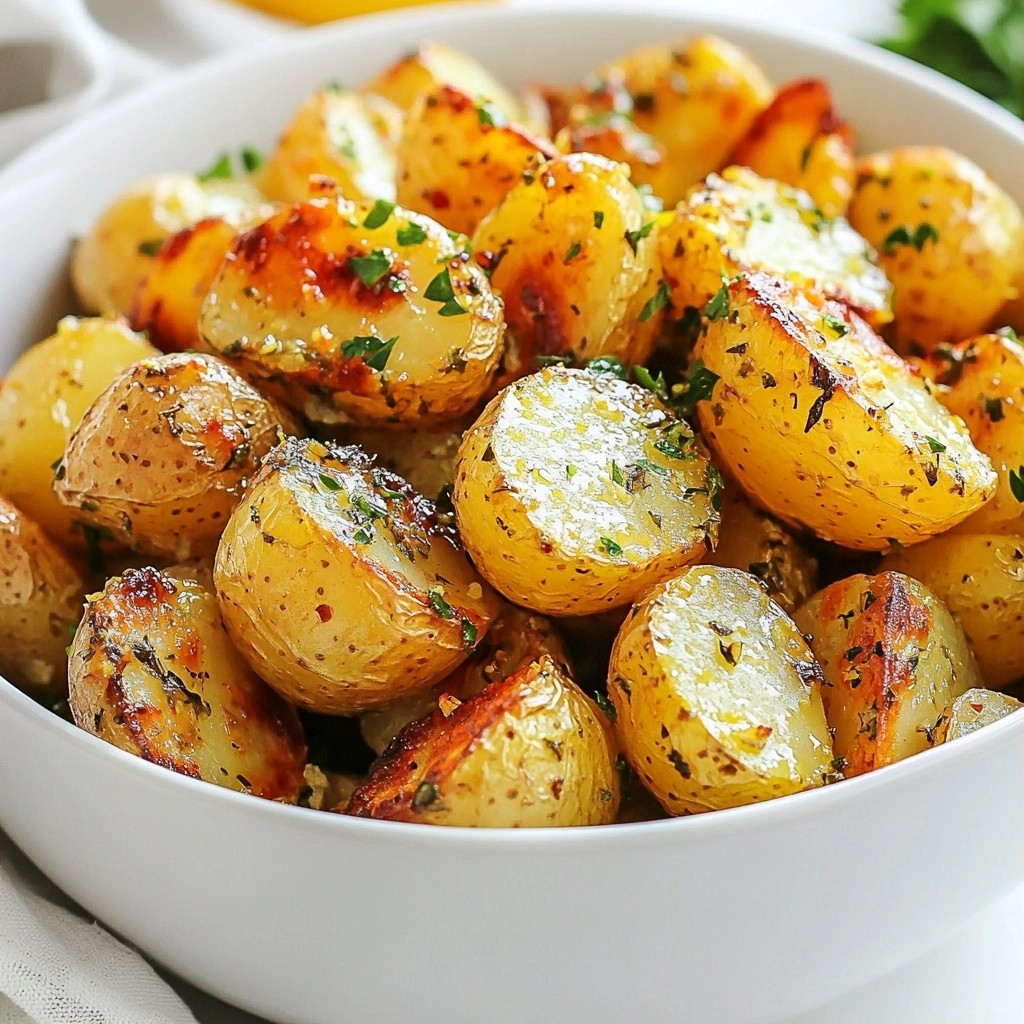 Zesty Easy Side Dish Lemon Garlic Roasted Potatoes