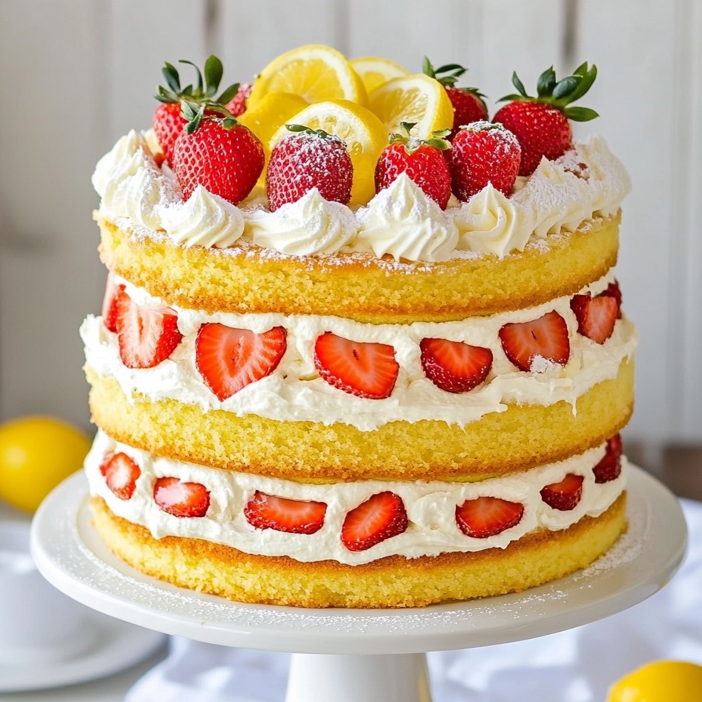 Strawberry Lemonade Layer Cake Delectable Summer Treat