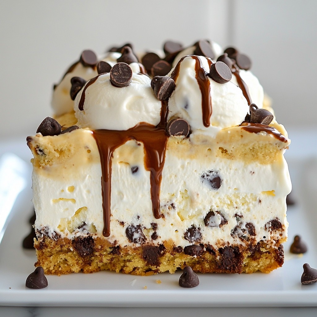 Chocolate Chip Cookie Ice Cream Cake Delightful Treat
