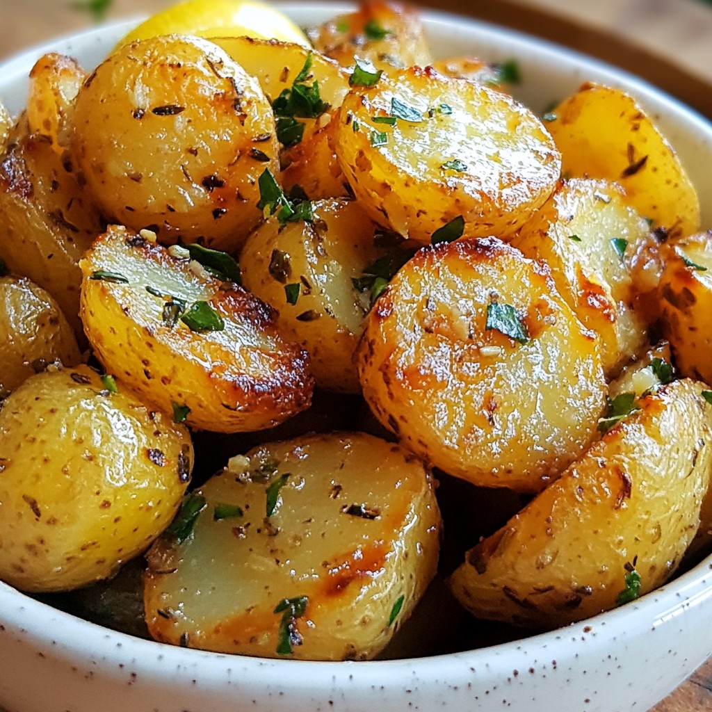 Garlic Herb Roasted Baby Potatoes Tasty Comfort Dish