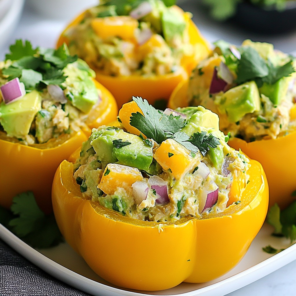 Simple Avocado Tuna Salad Stuffed Peppers Recipe