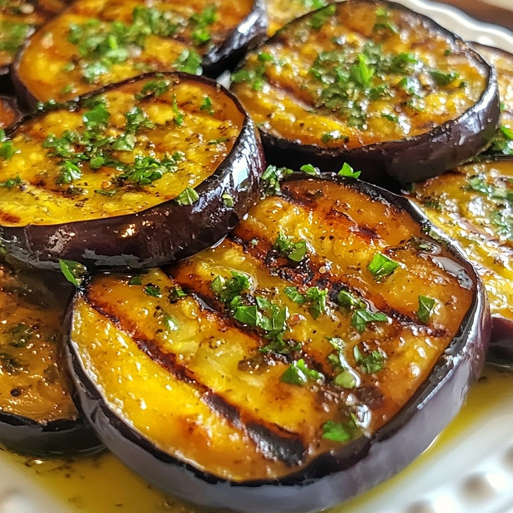 Quick Side Dish Grilled Garlic Herb Eggplant Delight