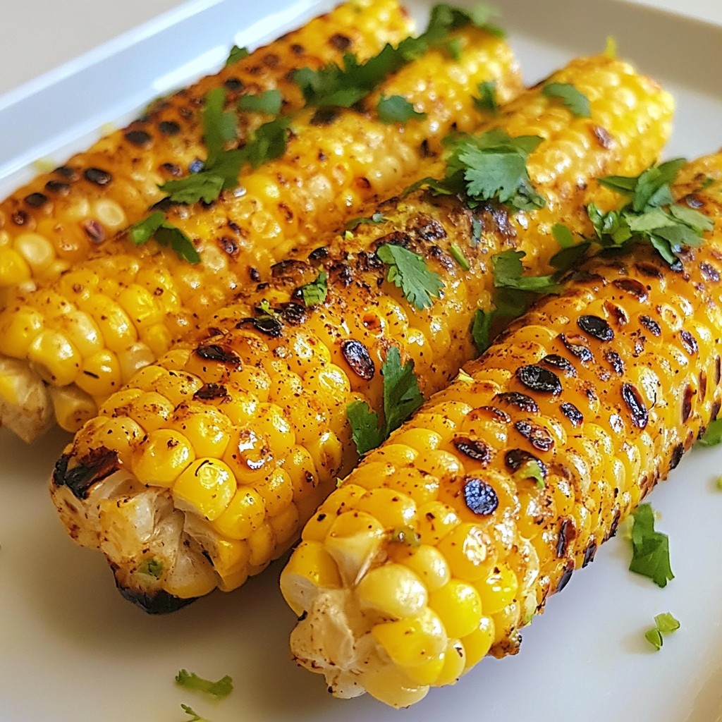 Quick Side Dish Grilled Corn with Chili Lime Butter Recipe
