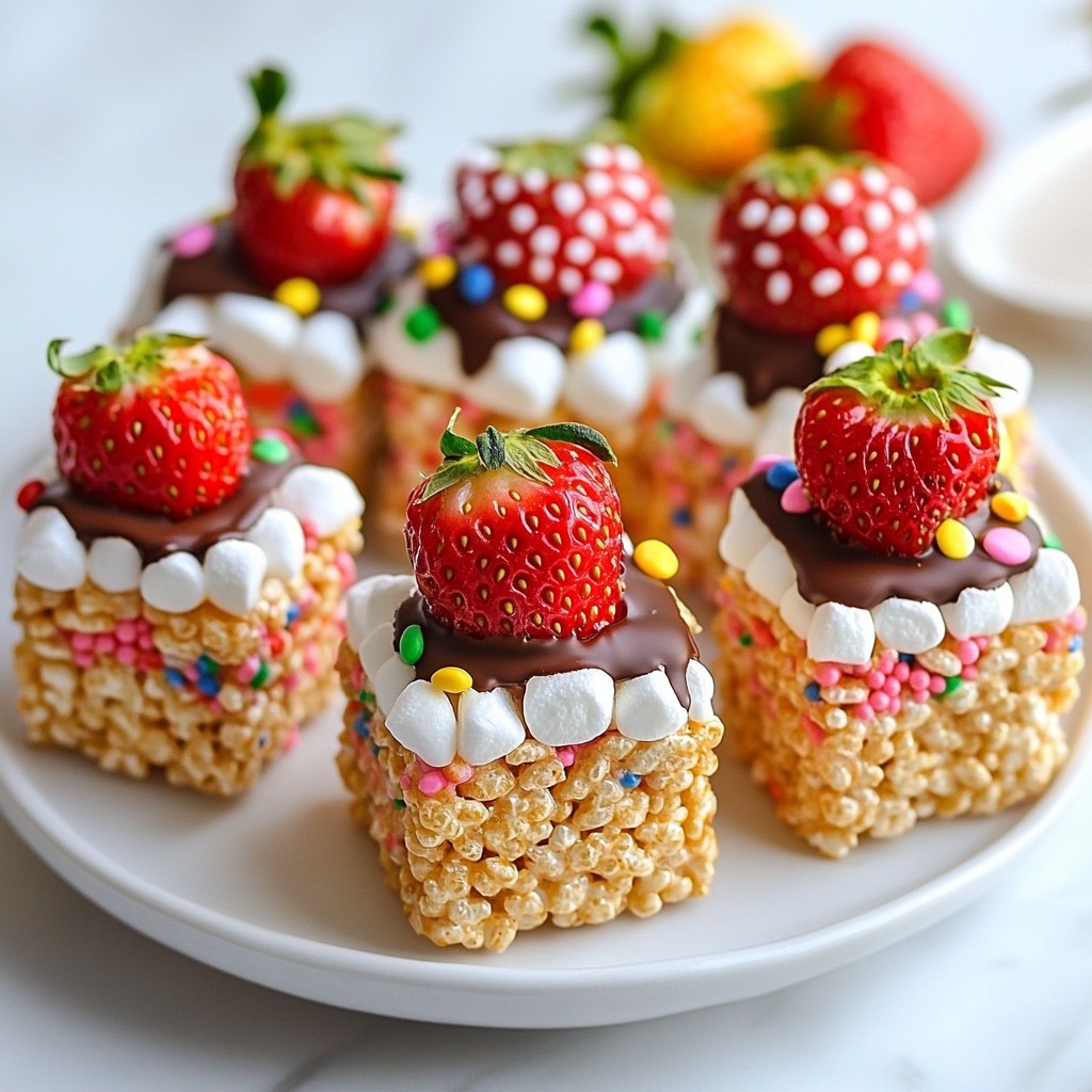 Chocolate Dipped Strawberry Rice Krispies Delight