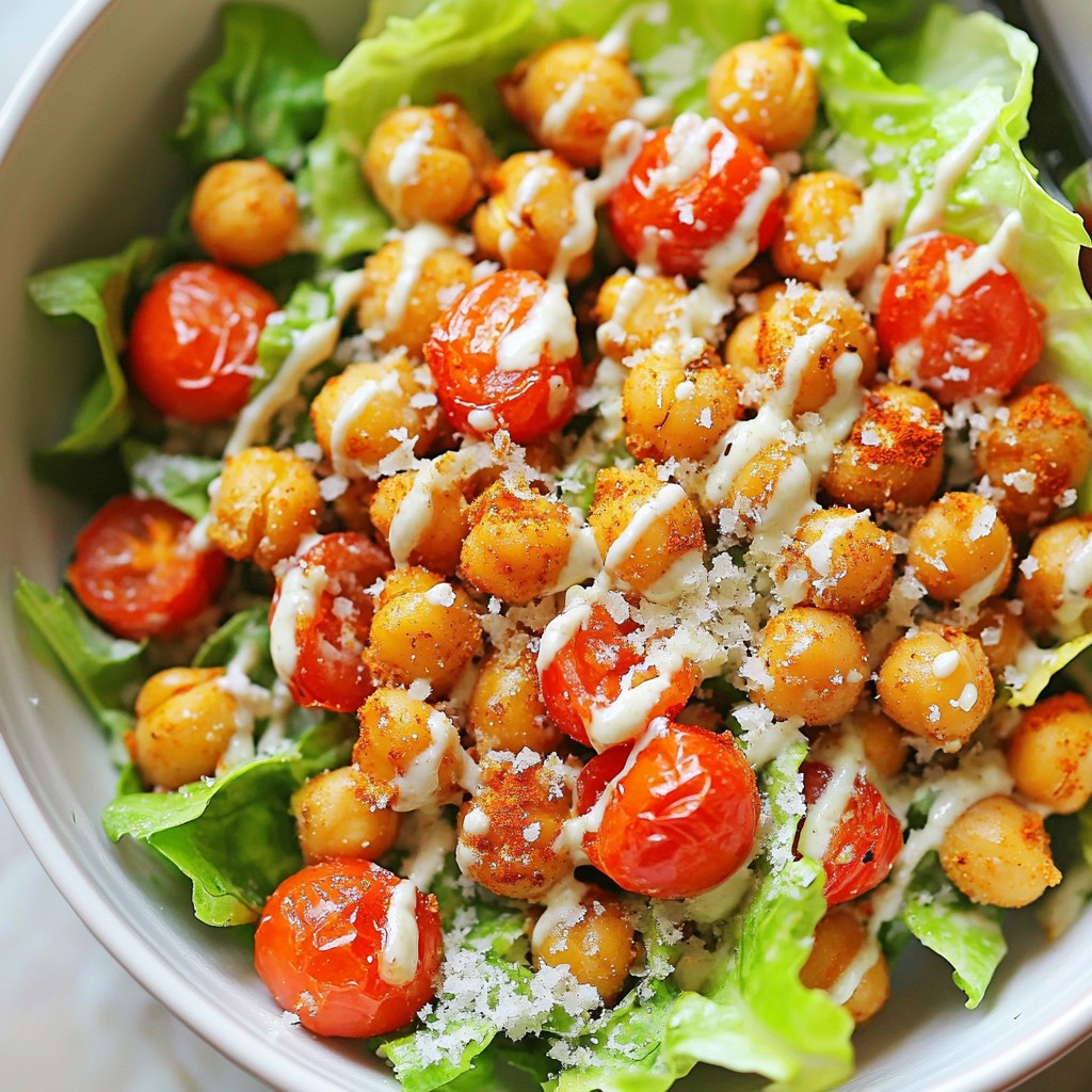 Crispy Chickpea Caesar Salad Flavorful and Healthy Dish