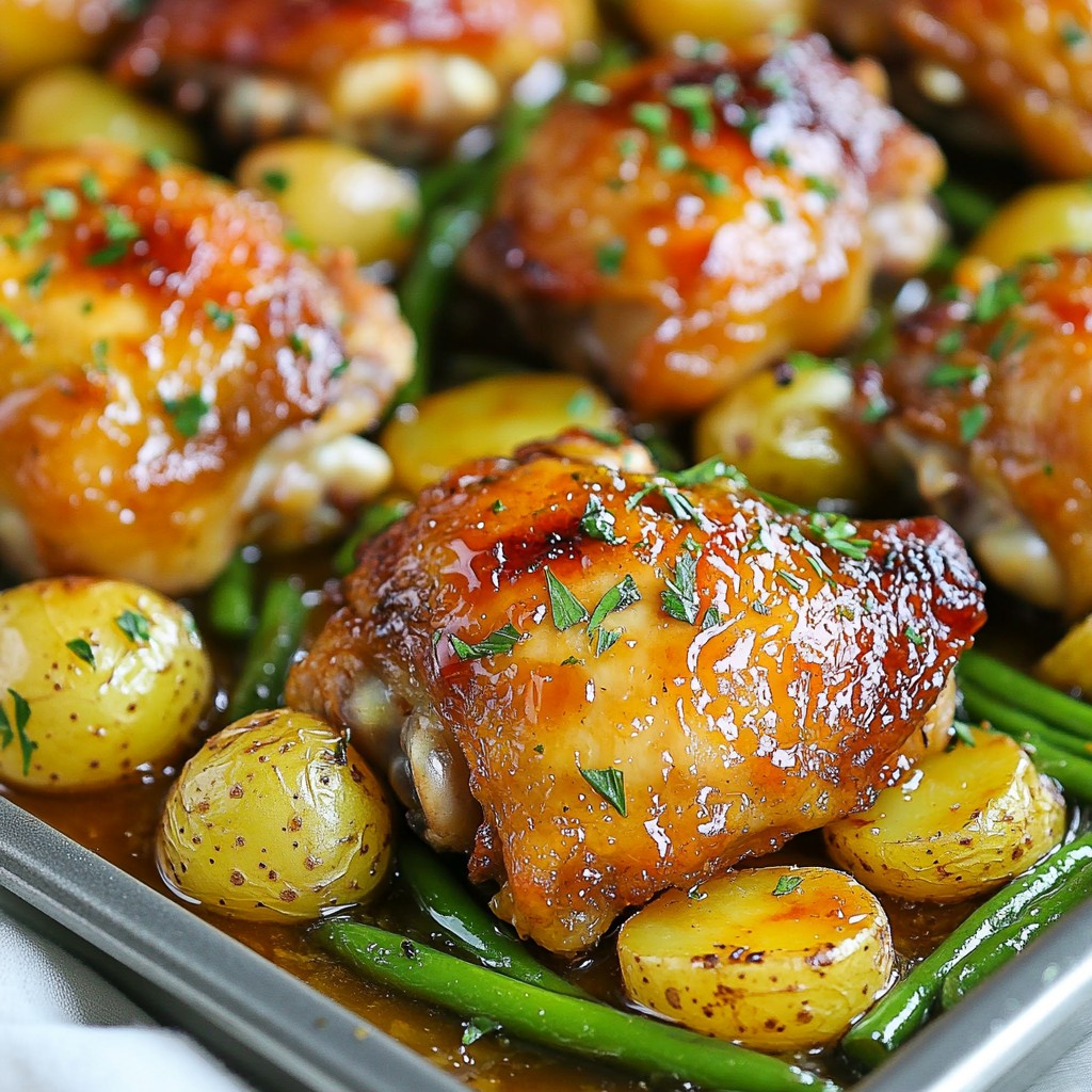 Honey Garlic Chicken Thighs Sheet Pan Delight