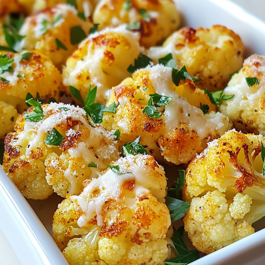 Garlic Parmesan Cauliflower Bites Tasty Snack Idea