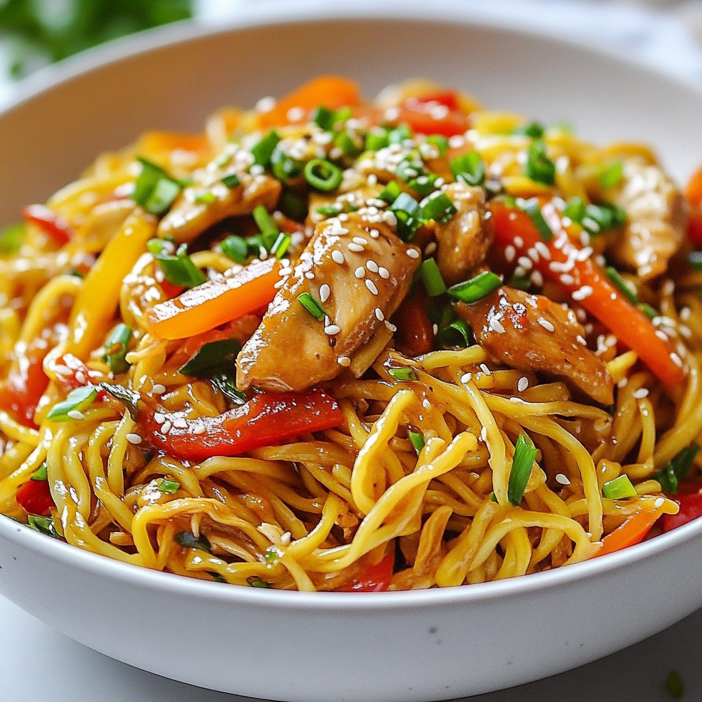 Spicy Szechuan Chicken Noodles Quick and Easy Recipe