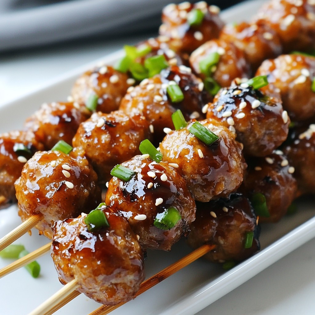 Teriyaki Glazed Meatball Skewers Savory Delight Recipe