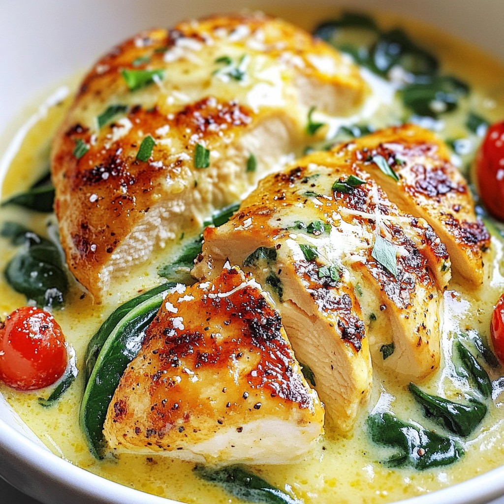 Easy Creamy Spinach & Chicken Skillet Delight
