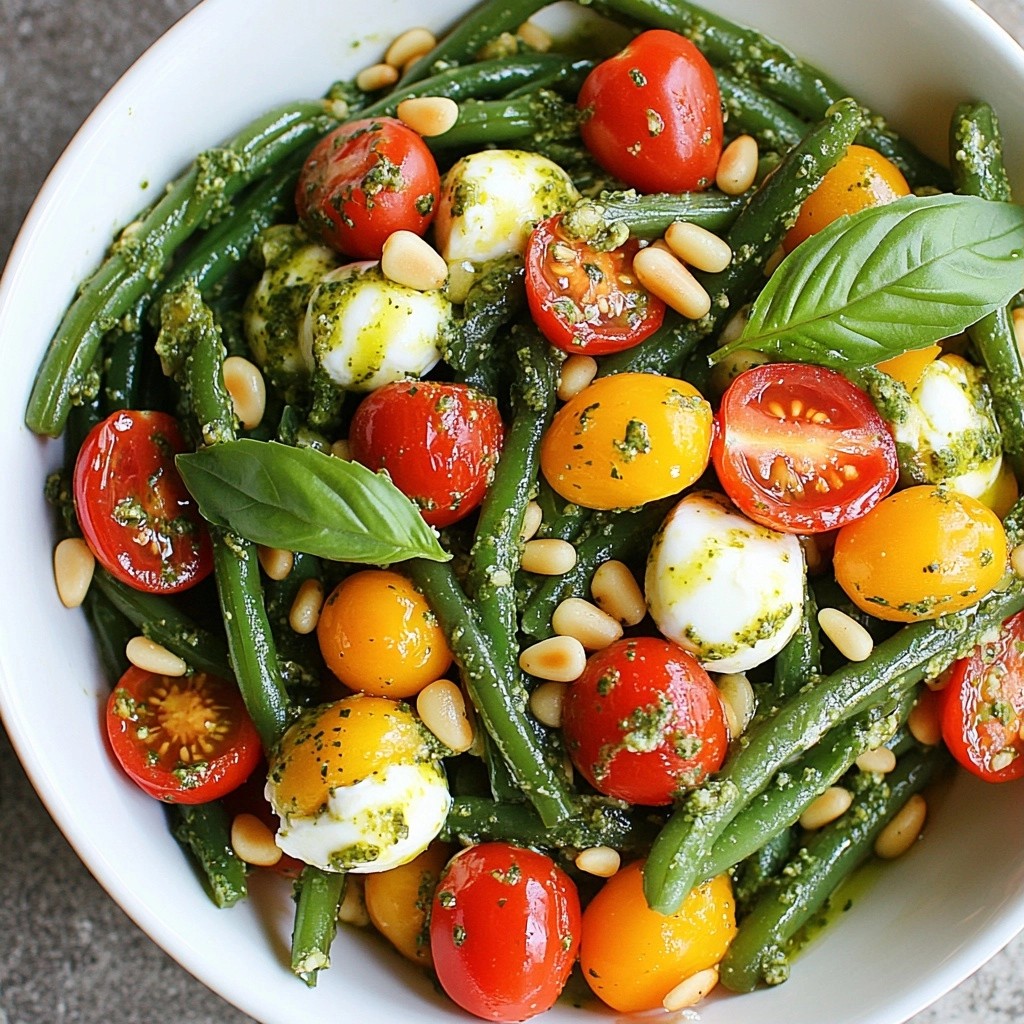 Easy side dish Pesto Green Bean Salad Delight