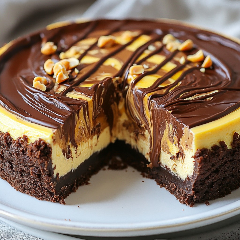 Chocolate Peanut Butter Swirl Cheesecake Delight