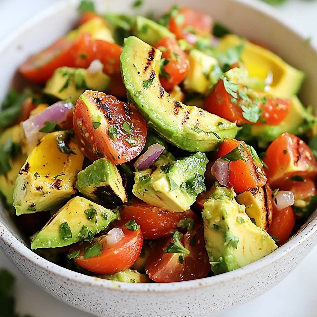 Quick Side Dish Grilled Avocado Salsa Delight