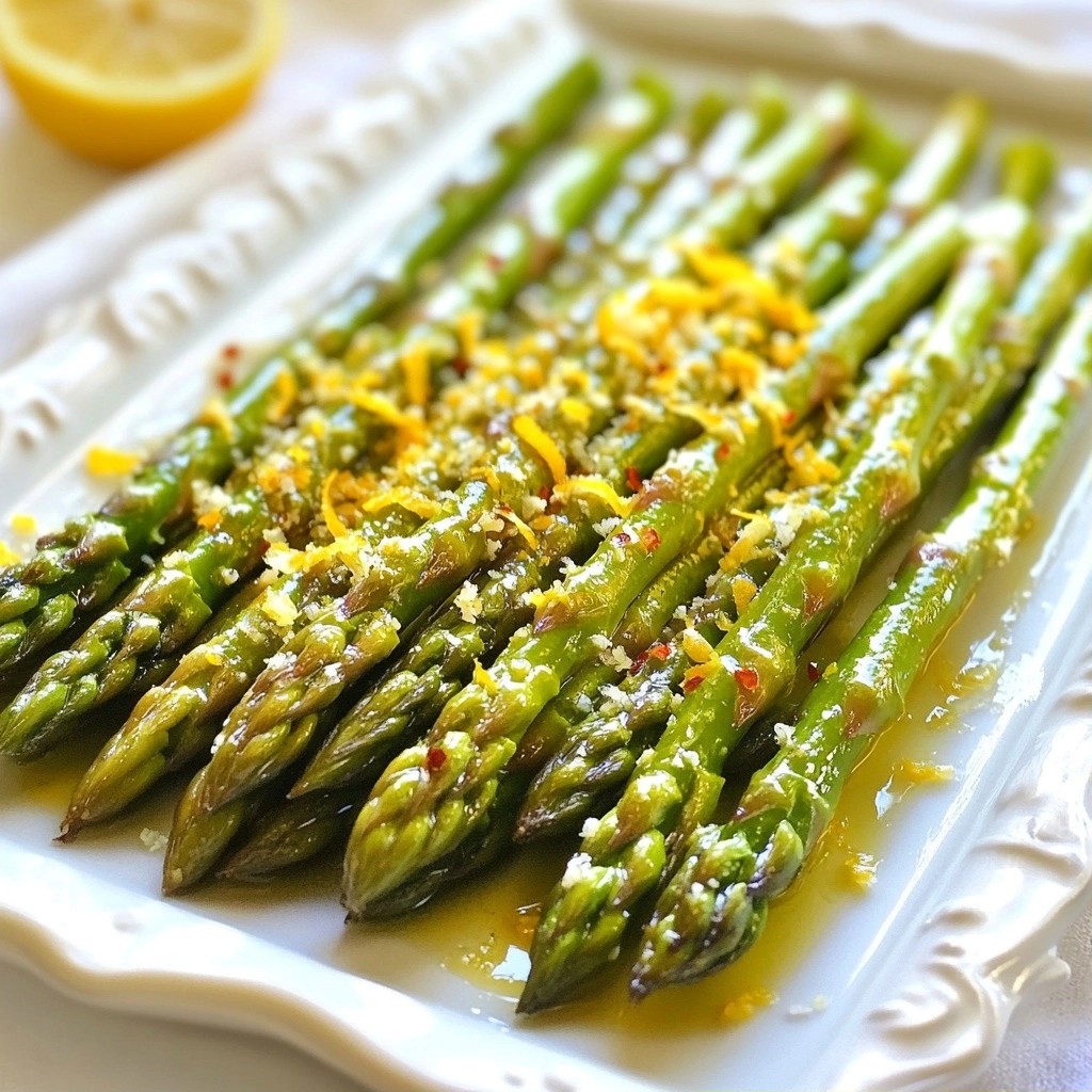 Crispy Easy Side Dish Lemon Garlic Asparagus Spears