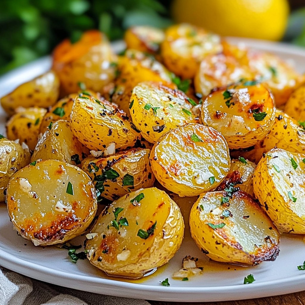 Lemon Garlic Roasted Potatoes Savory Side Dish Delight