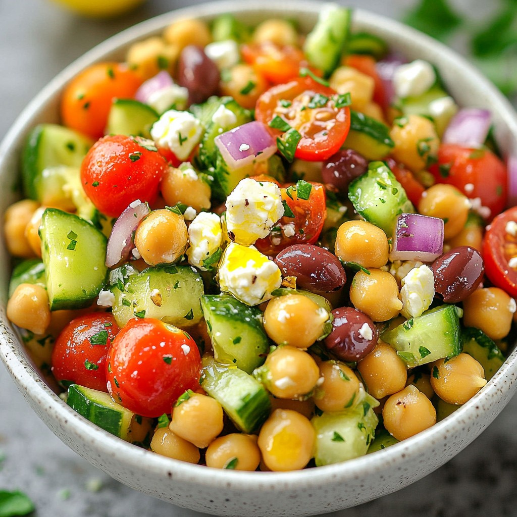 Simple Greek Chickpea Salad Bowls Fresh and Healthy