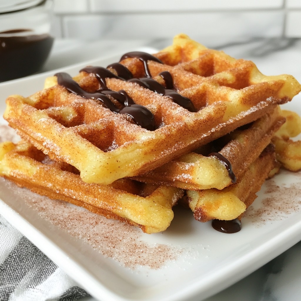 Cinnamon Sugar Churro Waffles Heavenly Breakfast Treat