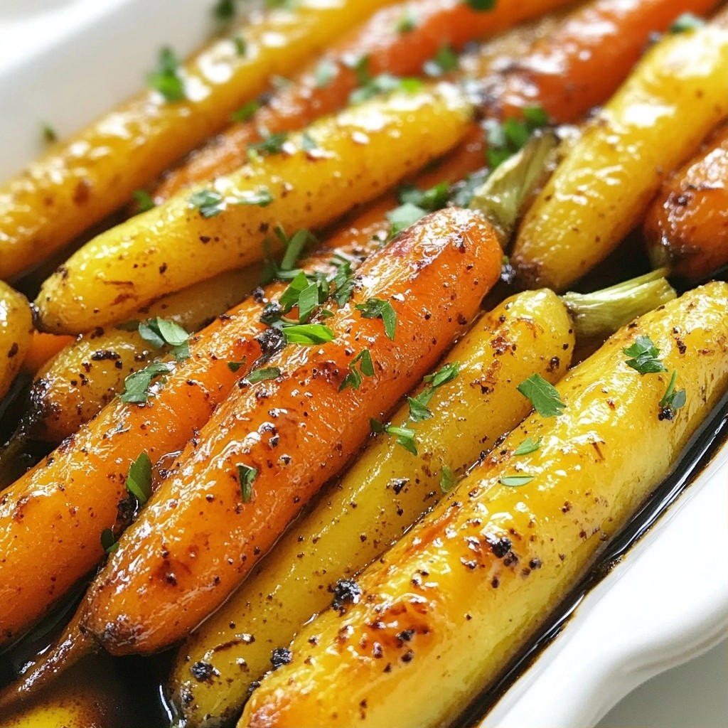 Easy side dish Balsamic Glazed Roasted Carrots Delight