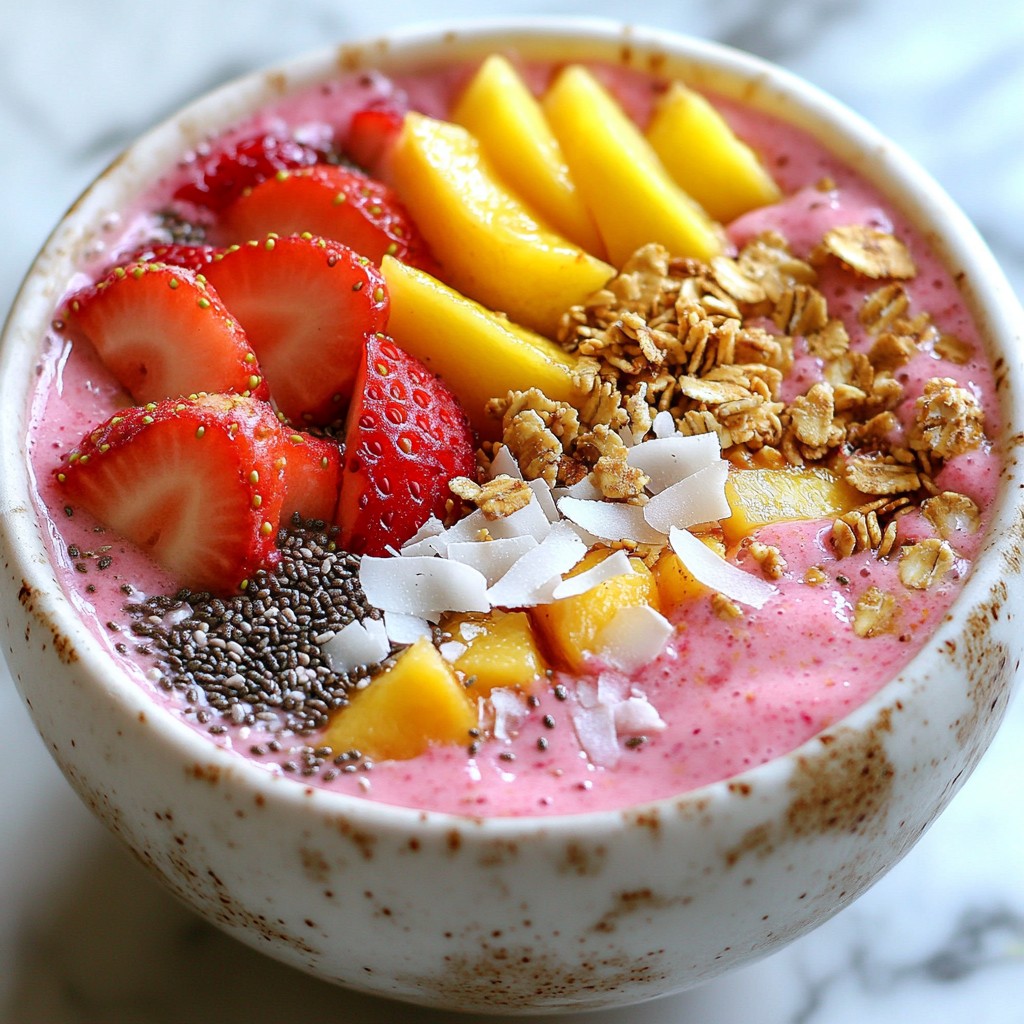 Strawberry Peach Smoothie Bowl Refreshing and Easy Recipe
