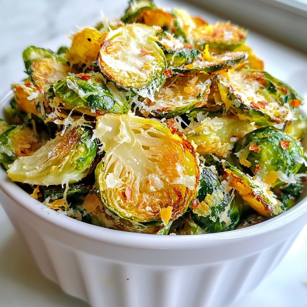 Garlic Parmesan Brussel Sprout Chips Crispy Snack Delight