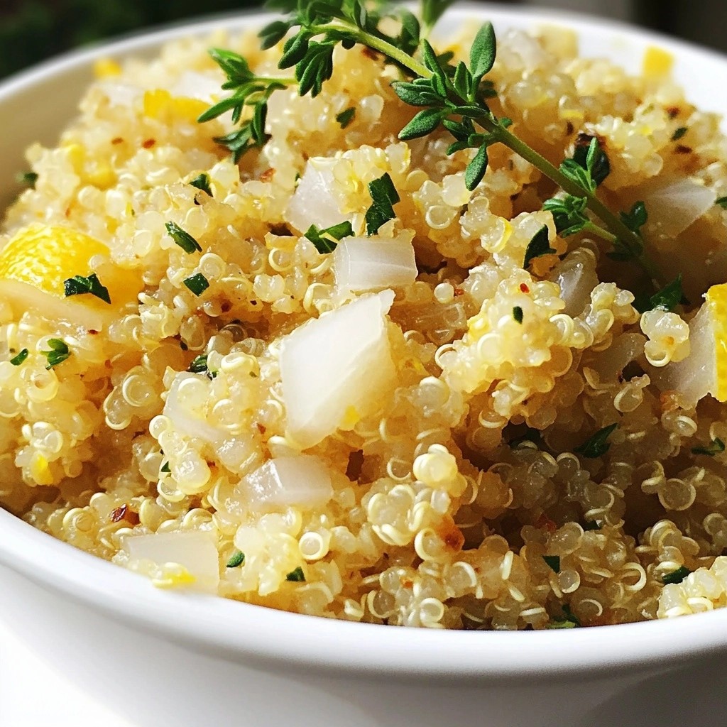 Quick Side Dish Lemon Thyme Quinoa Pilaf Flavor Boost