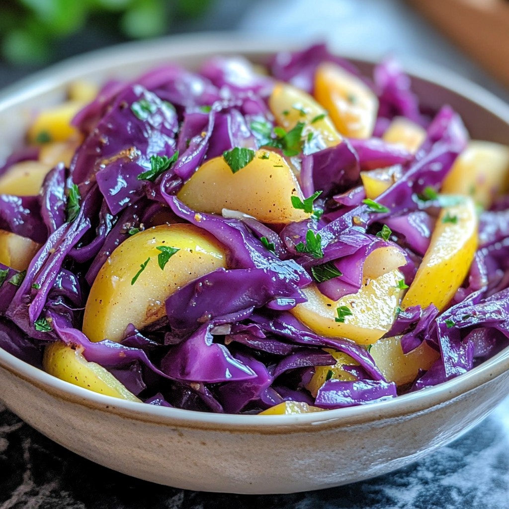 Sautéed Quick Side Dish Red Cabbage with Apples Delight