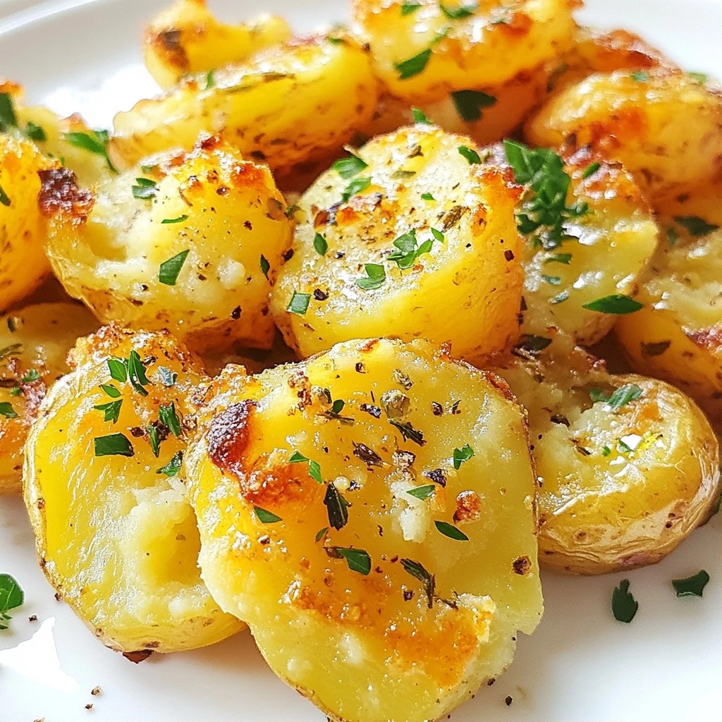 Crispy Easy Side Dish Herbed Potato Smash Delight