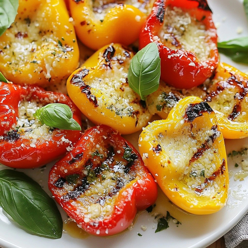 Savory Easy Side Dish Parmesan Grilled Peppers
