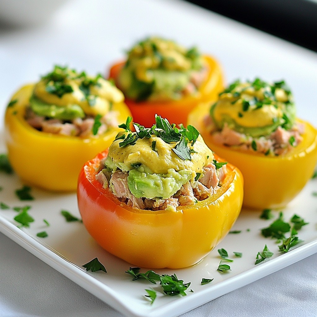 Simple Avocado Tuna Salad Stuffed Peppers Delight