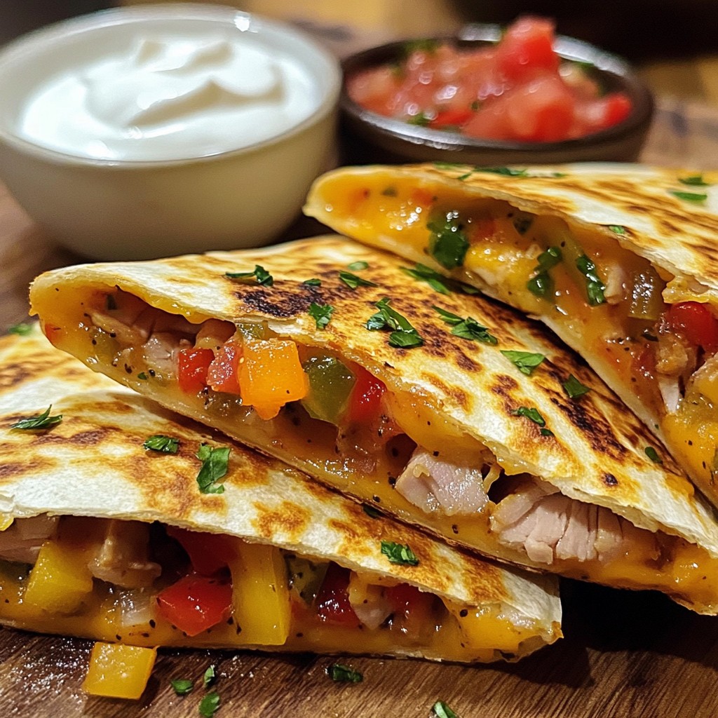 Quick Turkey Turkey Ham & Cheese Quesadillas Recipe