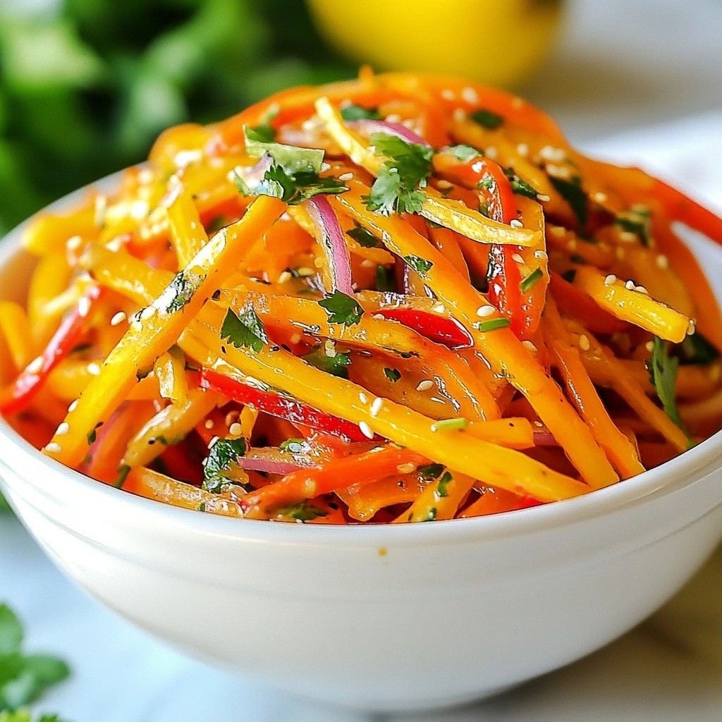 Sweet and Spicy Easy Side Dish Carrot Slaw Recipe