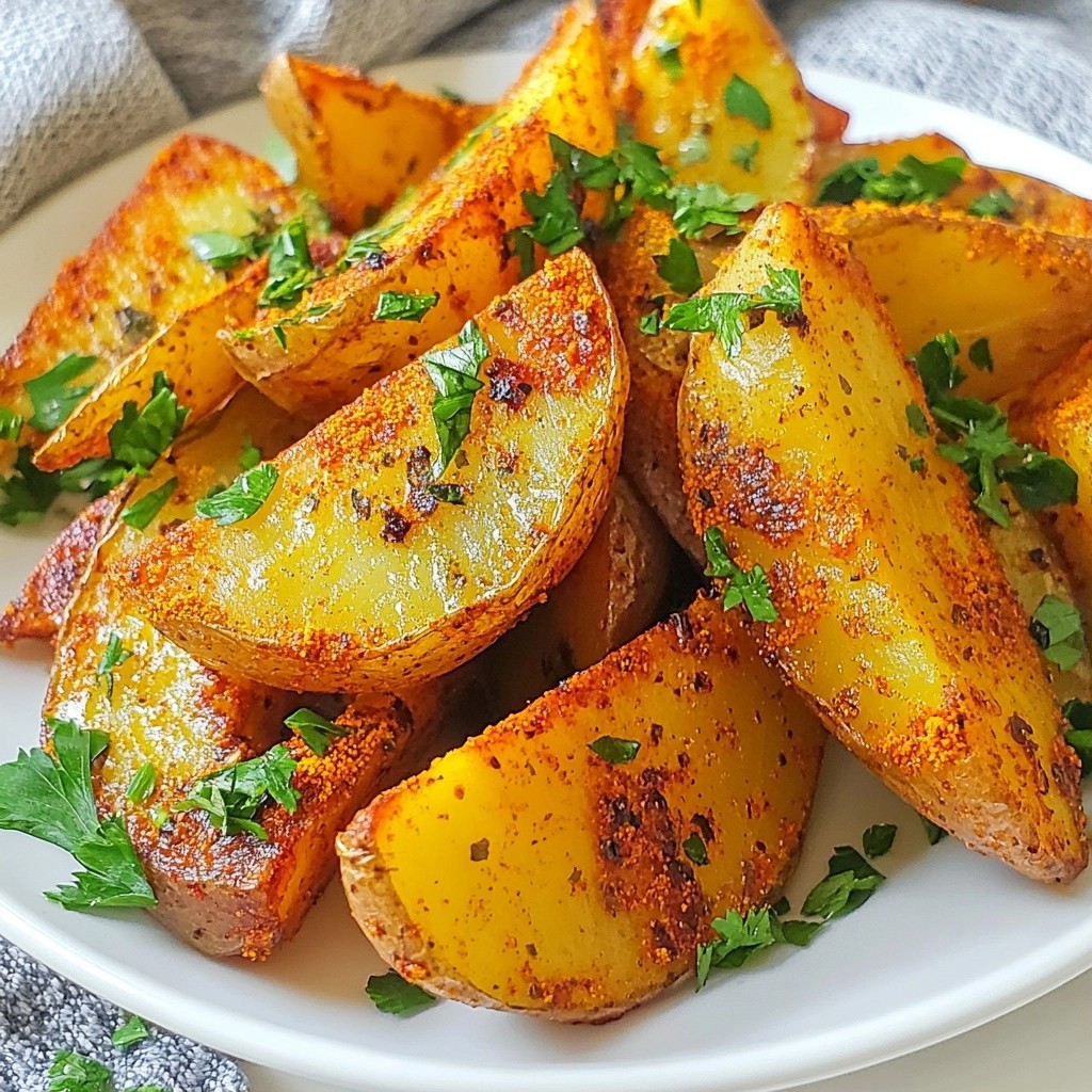 Crispy side dish Spicy Turmeric Potato Wedges Delight